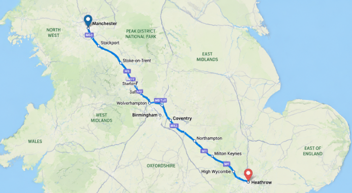 Manchester to Gatwick Airport Taxi