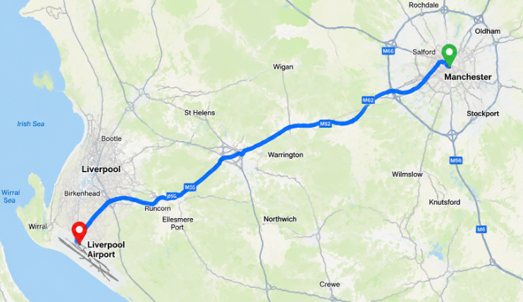 Manchester to Liverpool Airport Taxi