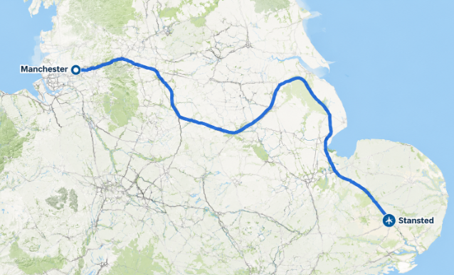 Manchester to Stansted Airport Taxi